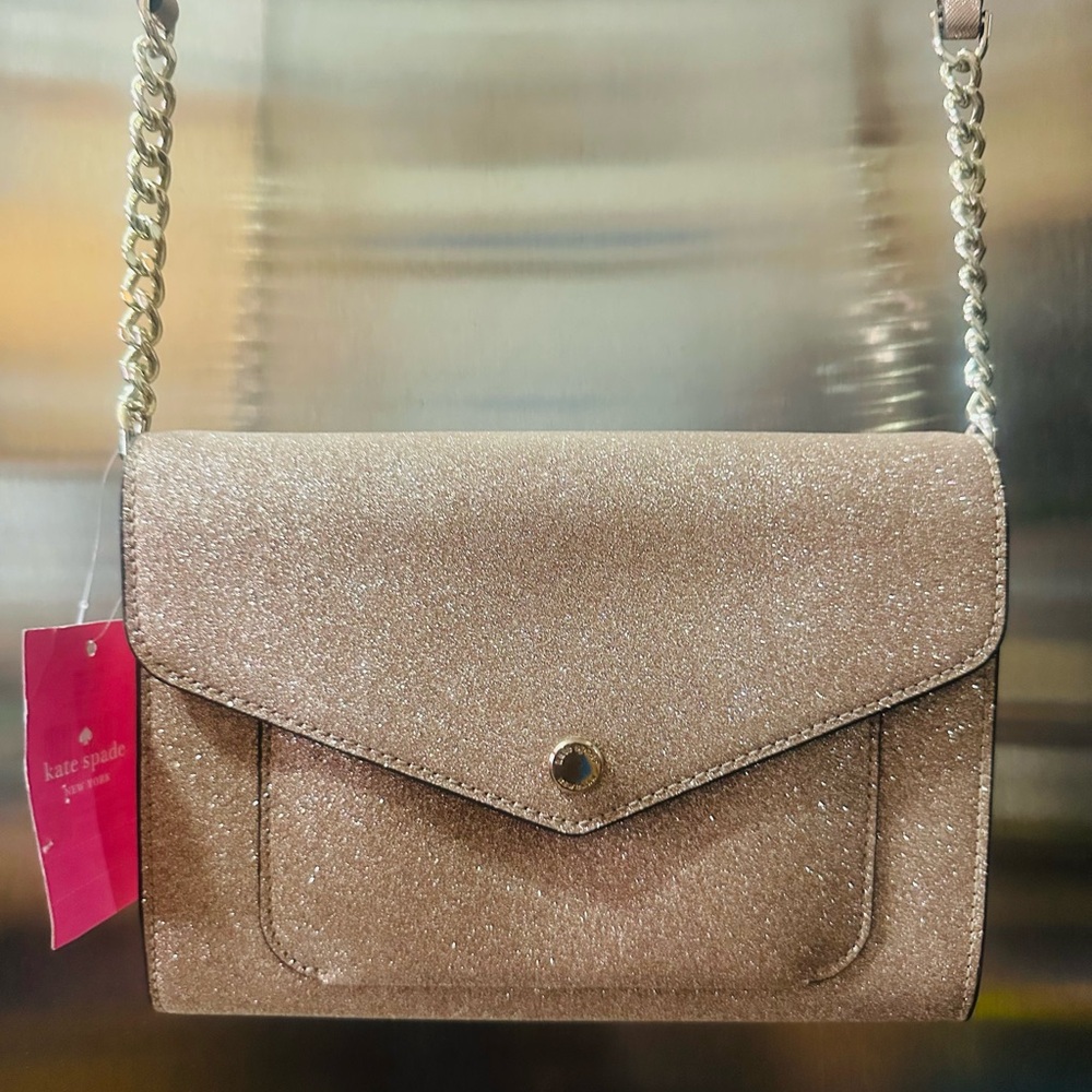 Kate Spade✨🩷🤍Sparkling Beige Crossbody Bag